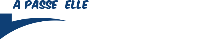 Logo blanc et bleu pour fond orange